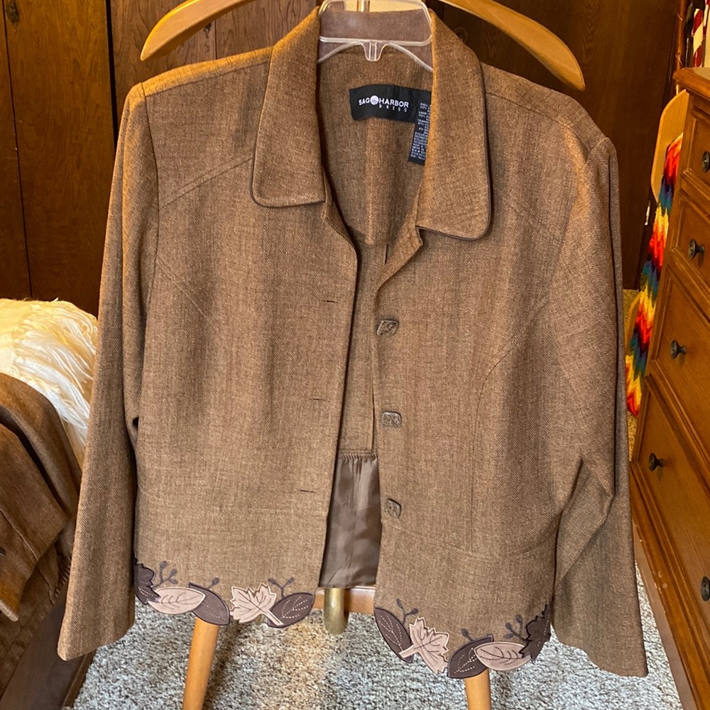 Vintage Embroidered Suit Set (Pants + Blazer)